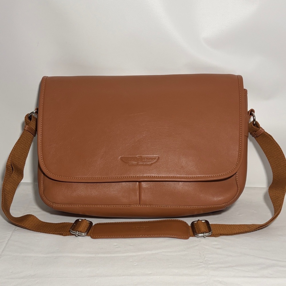 Osprey London Pebble Beach Concours d'Elegance Tan Leather Messenger Bag
